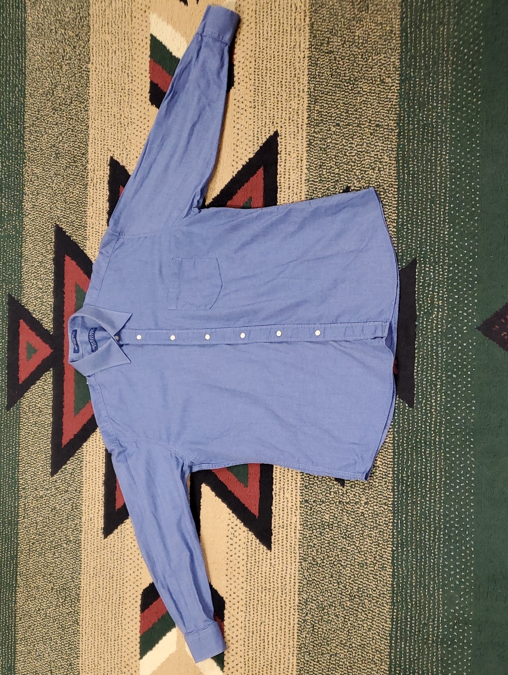 Oscar de la Renta Light Blue Men's Button-Down Chambray Dress Shirt